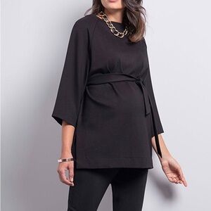 Seraphine | The Work Edit “Emmerson” Black Ponte Maternity Top